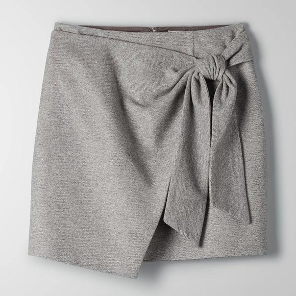 Aritzia Wilfred Wrap-Front Skirt in Gray - Picture 1 of 14